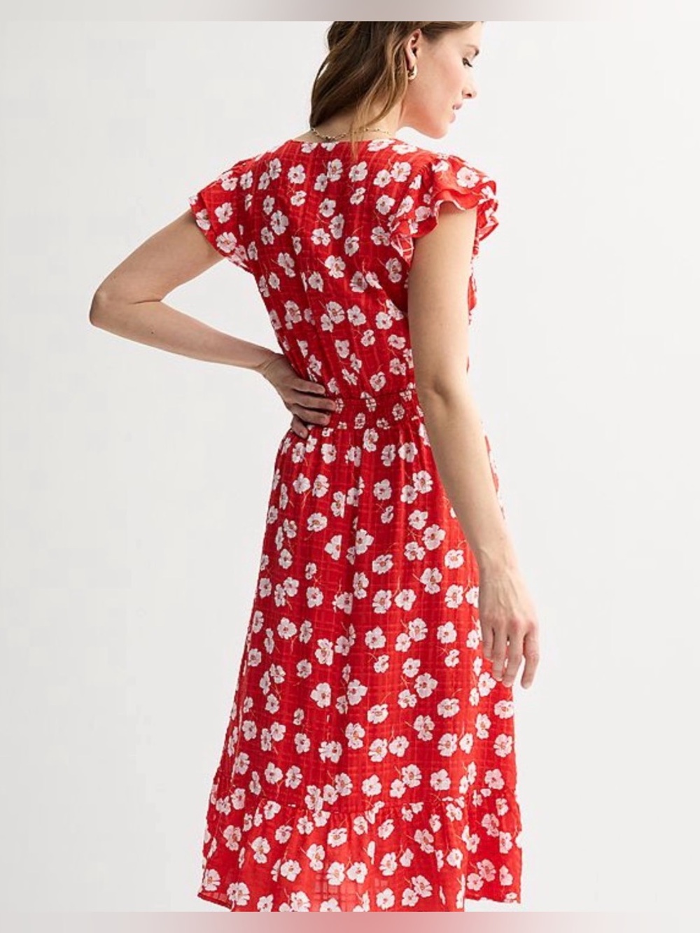 NEW…Draper James Floral V-Neck Midi Dress - Picture 2 of 7